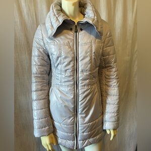 Via Spiga icy blue/silver quilted coat